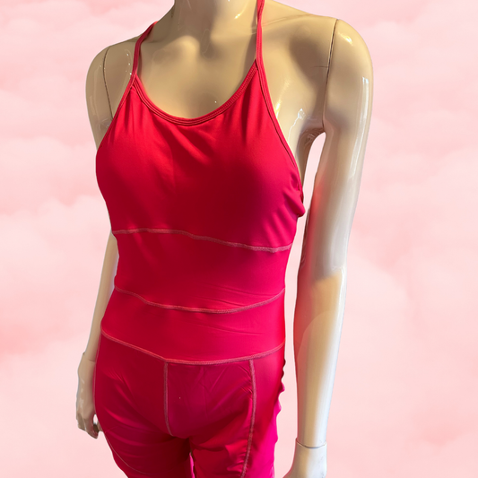 Revolutionary One-Piece Menstrual Yoga Jumpsuit in HOT PINK
