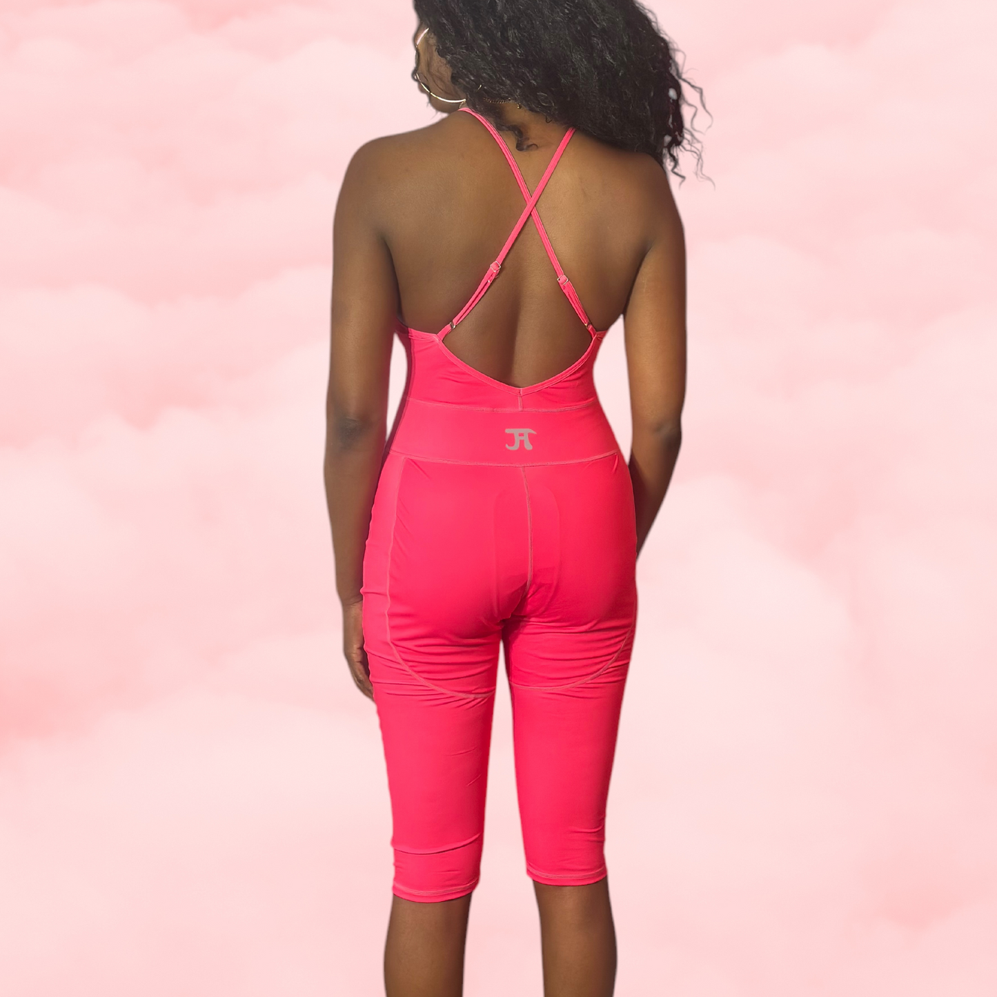 Revolutionary One-Piece Menstrual Yoga Jumpsuit in HOT PINK