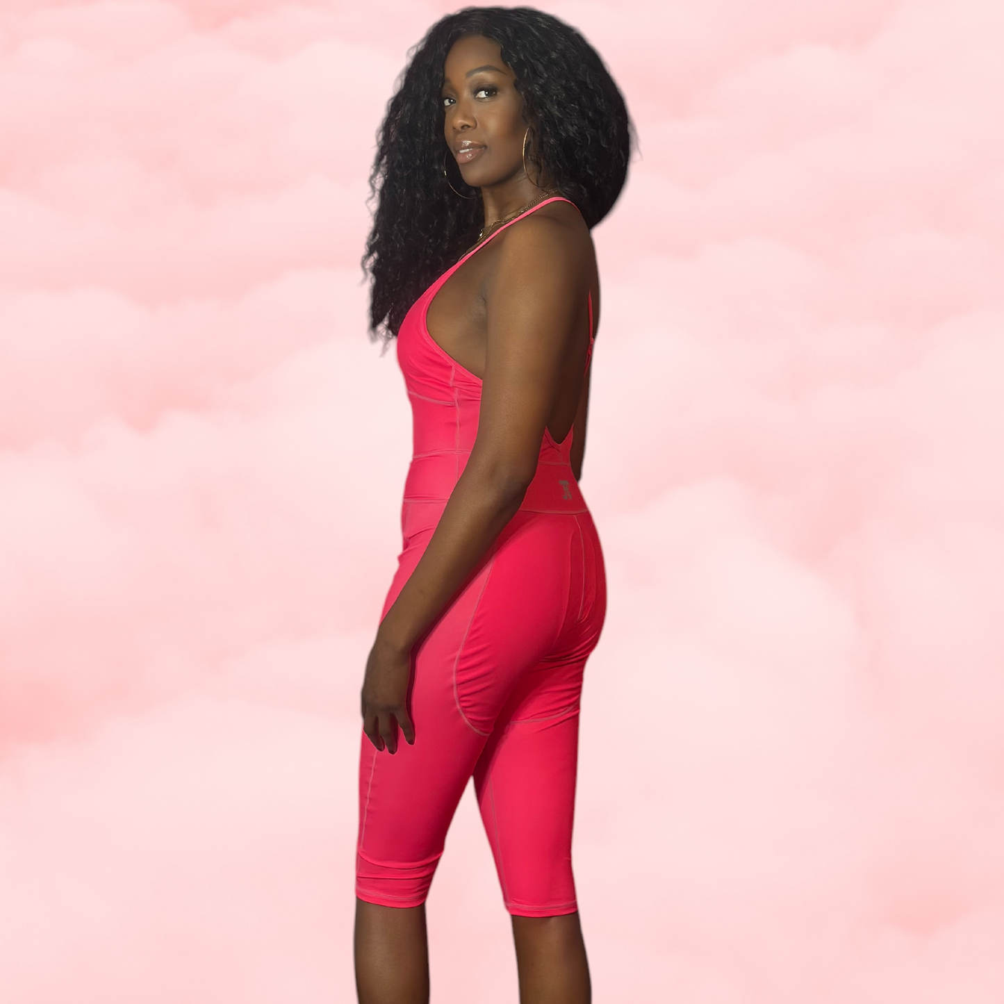 Revolutionary One-Piece Menstrual Yoga Jumpsuit in HOT PINK