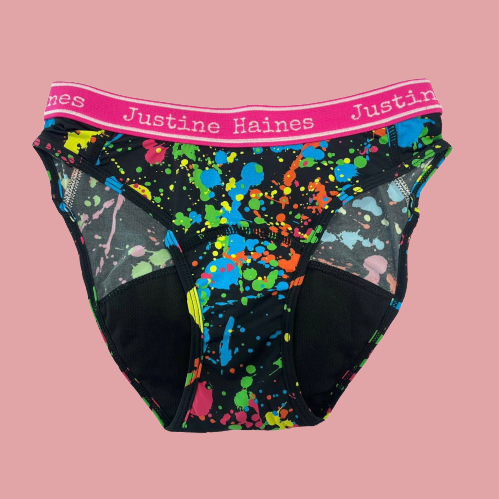 Low-Rise Period Panties in 80s Neon Paint – Justine Haines