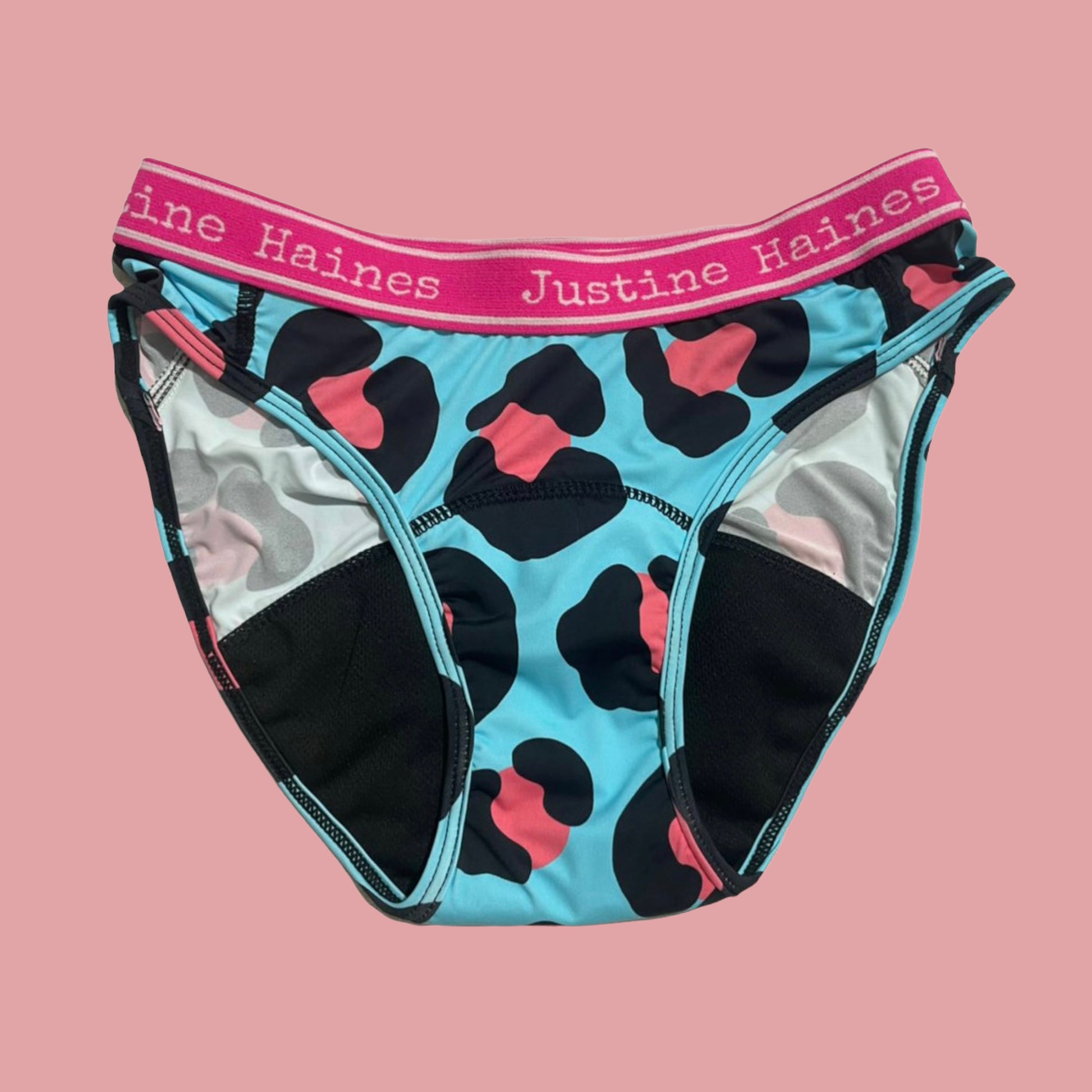 Low-Rise Period Panties in Cool Blue Animal – Justine Haines